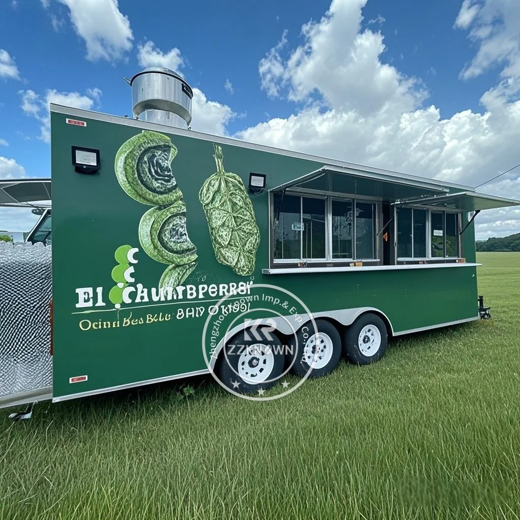 

2025 Food Trailer Hot Dog Pizza Burger Mobile Food Truck Outdoor Street Kitchen Restaurant Trailer charcuterie cart for Sale
