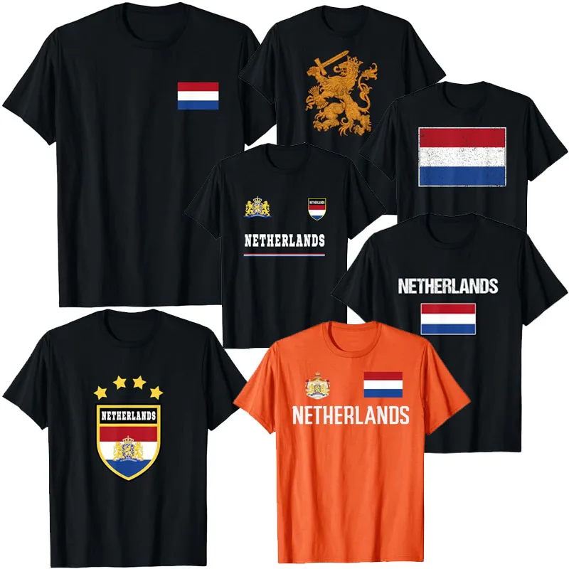 NETHERLANDS FLAG DUTCH PRIDE HOLLAND ROOTS LION COAT OF ARMS T-Shirt Football Soccer Fan Jersey Short Sleeve Sports Tee Y2k Top