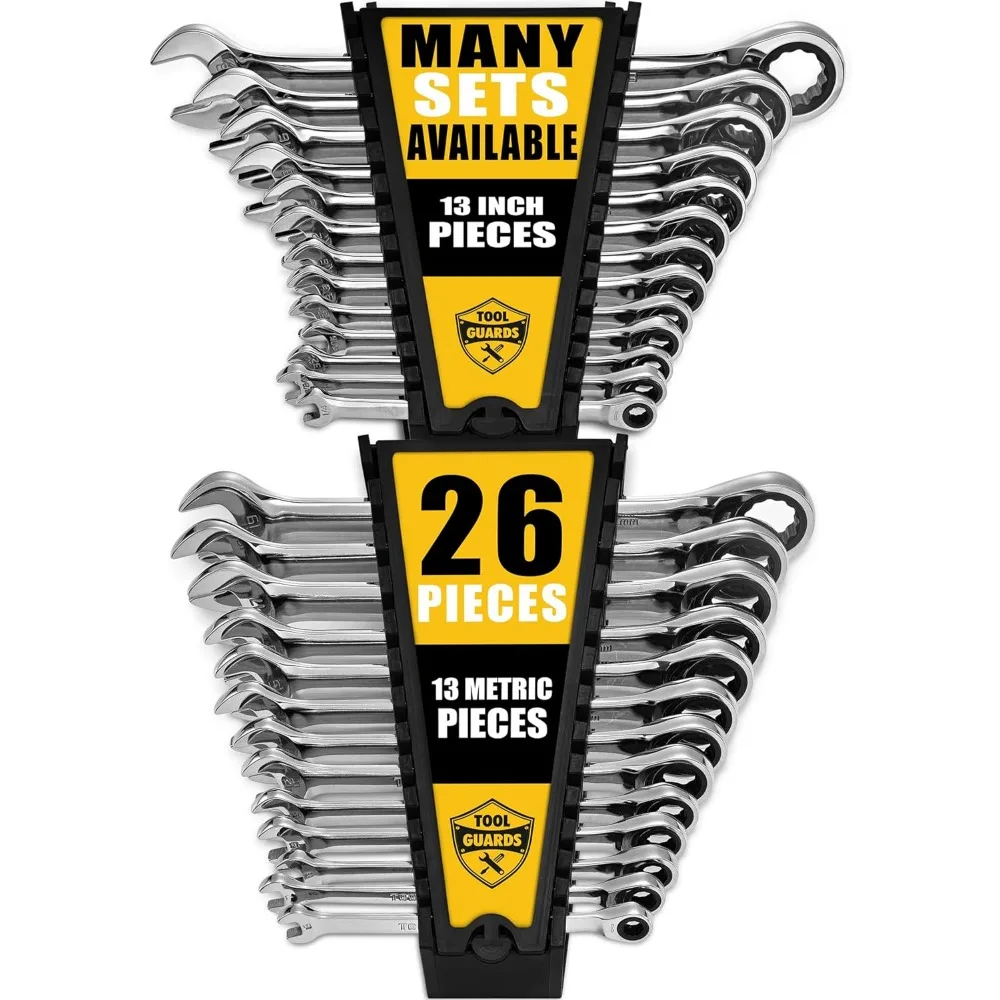 Komplettes Ratschenschlüssel-Set, 33-teilig – metrisch und standardmäßig – Ringel-Ratschenschlüssel-Set