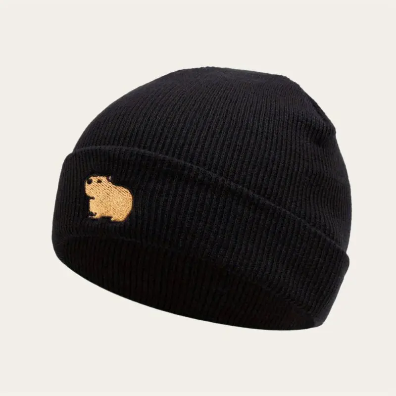 Woodchuck Embroidered Knitted Hat For Both Men And Women For Autumn And Winter Outdoor Travel