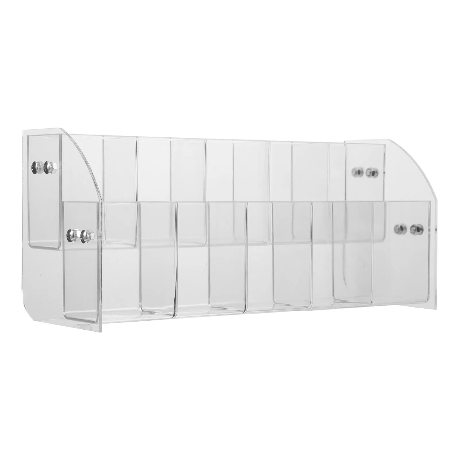 Transparent Tiered Pen Display Stand 10 Slot Acrylic Pen Holder Organizer for Desk Stationery Makeup Brush Storage