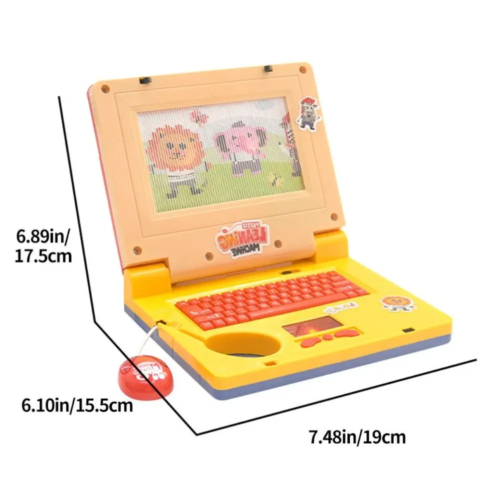 Ordinateur portable avec musique pour enfants, haute simulation avec sons, apprentissage des tout-petits, souris rétractable