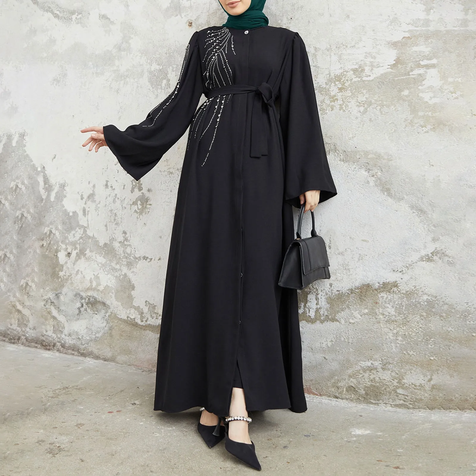 Ramadan Eid Dubai Elegant Abaya Kebaya Islam Muslim Kaftan Modest Dress For Women Robe Musulmane Caftan Marocain Femme Vestidos