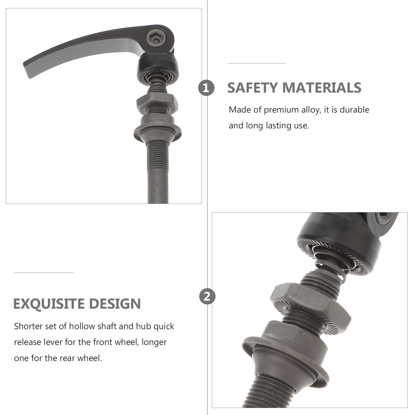 Quick Release Hub Skewer Set Hollow Shaft Front Rear Bike Wheel Skewer For Road Mountain Bicycle Alloy Parts