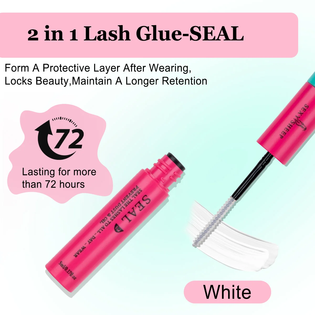 Lash Cluster Glue Waterproof Bond and Seal 2 in 1 Lash Glue Strong Hold Long Lasting Quick Dry Easy to Use Black Glue