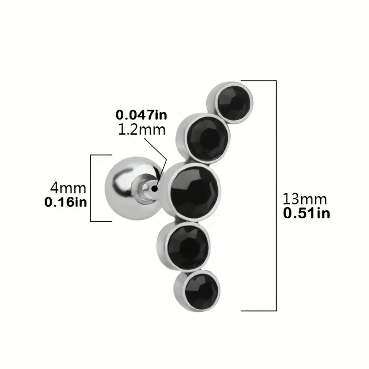 1Pcs 16G Fashion Novel 316 Stainless Steel Stud Earrings, Screw Back Cartilage Tragus Conch Helix Earring Piercing Jewelry