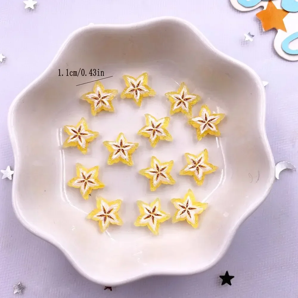 50PCS Resin Mini Colorful Avocado Kiwi Orange Corn Fruits Vegetables Nail Art Flatback Rhinestone Figurines DIY Bow Decor Crafts