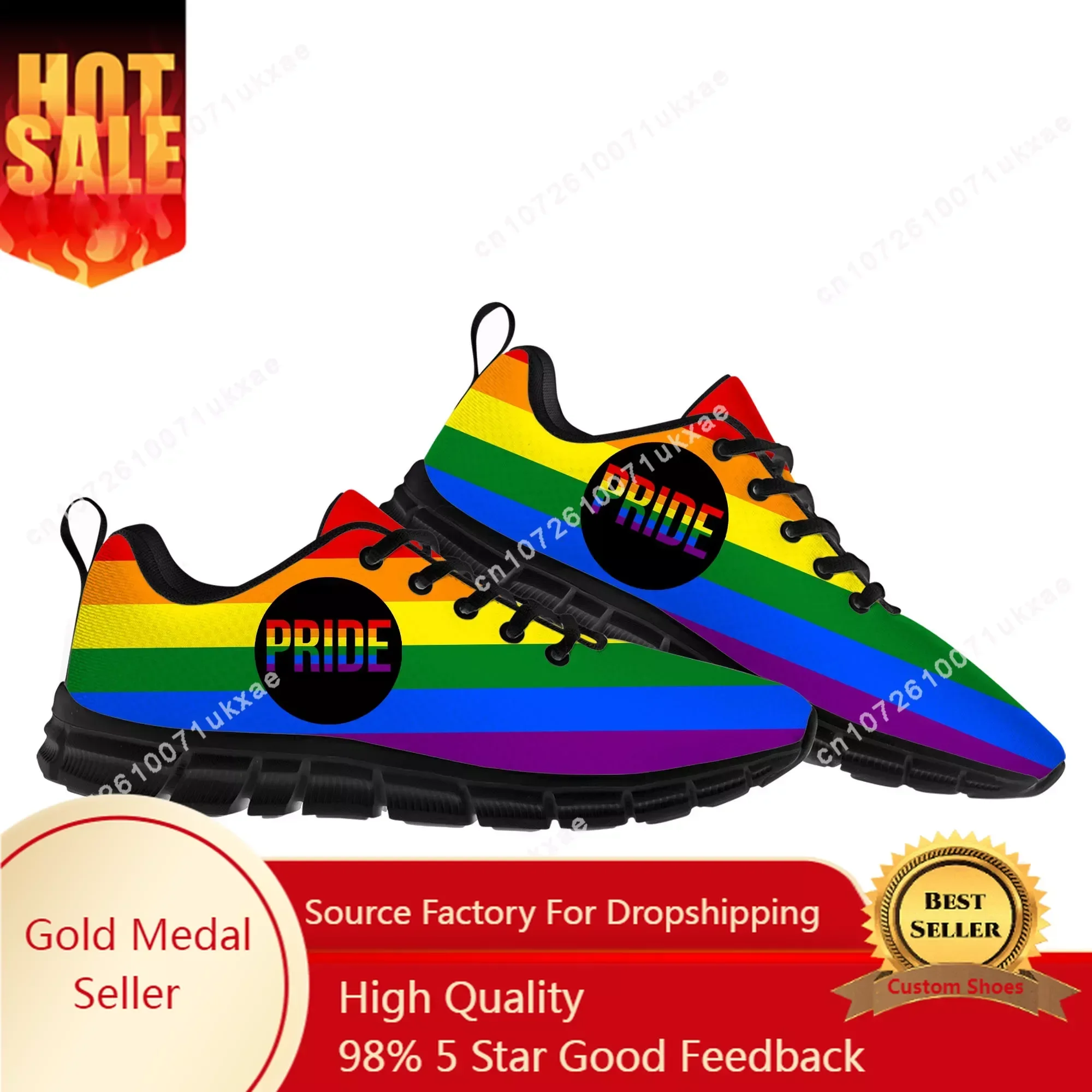 

LGBT Ocmogic Pride Rainbow Sports Shoes Mens Womens High Quality Sneakers Parent Sneaker Customize Shoe