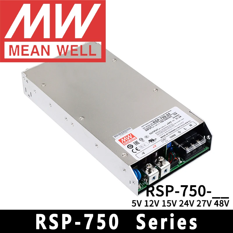 Mean Well RSP-750-5/12/15/24/27/48 meanwell 750W AC/DC Single Output with PFC function Power Supply online store
