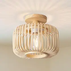 Rattan Wicker Ceiling Light Pendant Lamp Shade Home Room Decor Lustre Bamboo Wood Art Suspended Ceiling Chandelier Luminaire