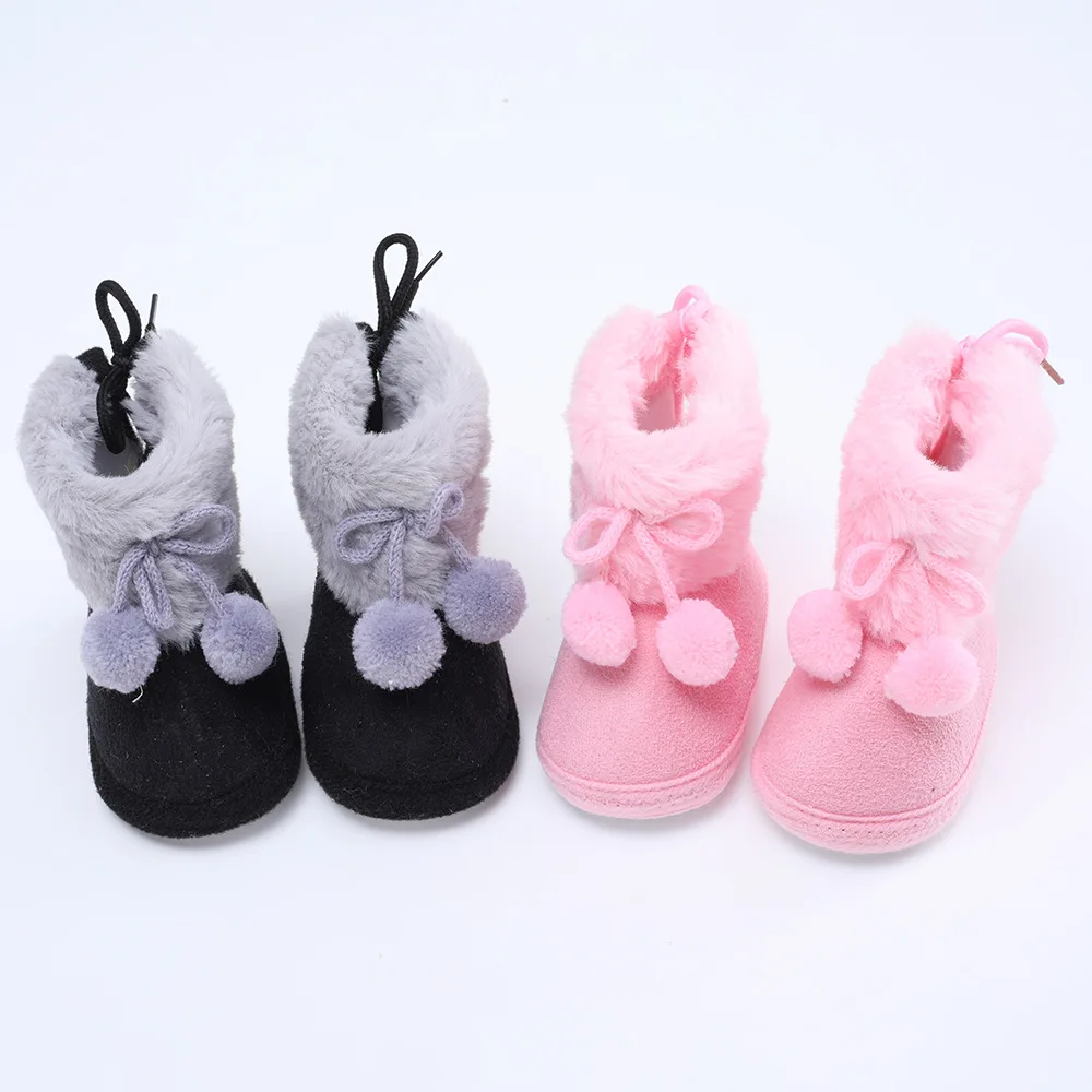 Baby Baumwoll schuhe Herbst Winter weiche Sohle rutsch feste First Walker Kleinkind einfarbig warme Schneeschuhe Indoor Neugeborenen Freizeit schuhe