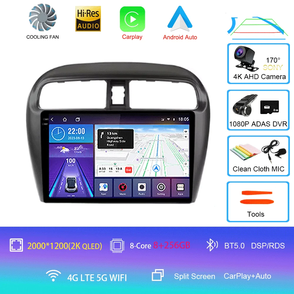 Android 16 autoradio voor Mitsubishi Mirage Attrage 2012-2018 Space Star 2014 GPS navigatie stereo multimedia