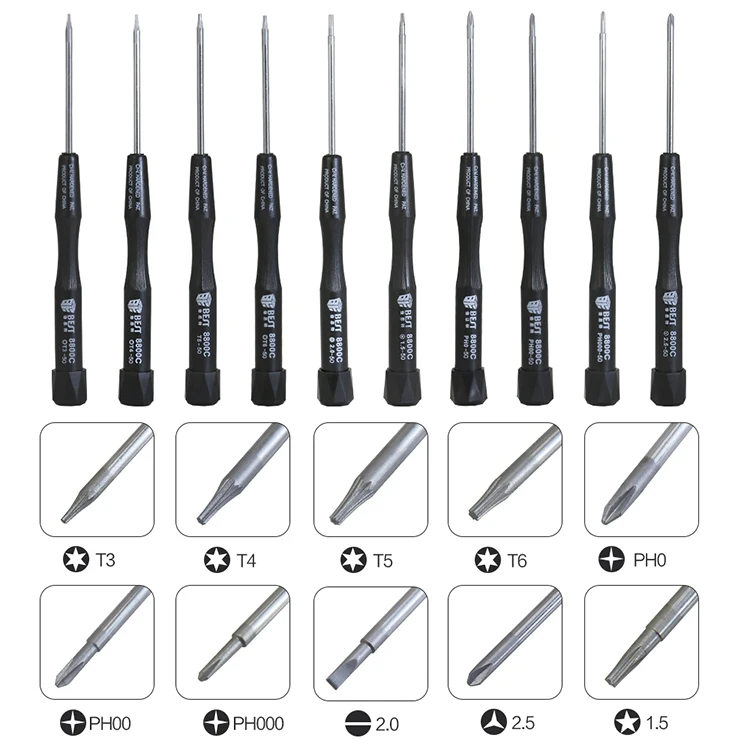 10 Stuk Precisie Schroevendraaier Set Trox Ingelaste Phillips Petalobe Y-Type Schroevendraaier voor Mobiele Telefoon Horloge Computer Reparatie tool