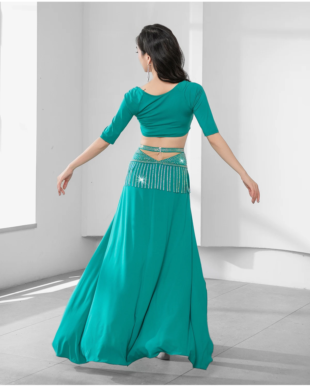 New Belly Dance Costume for Women's Advanced Diamond Tassel Performance Set Adult Oriental Belly Dancing Practice Clothing