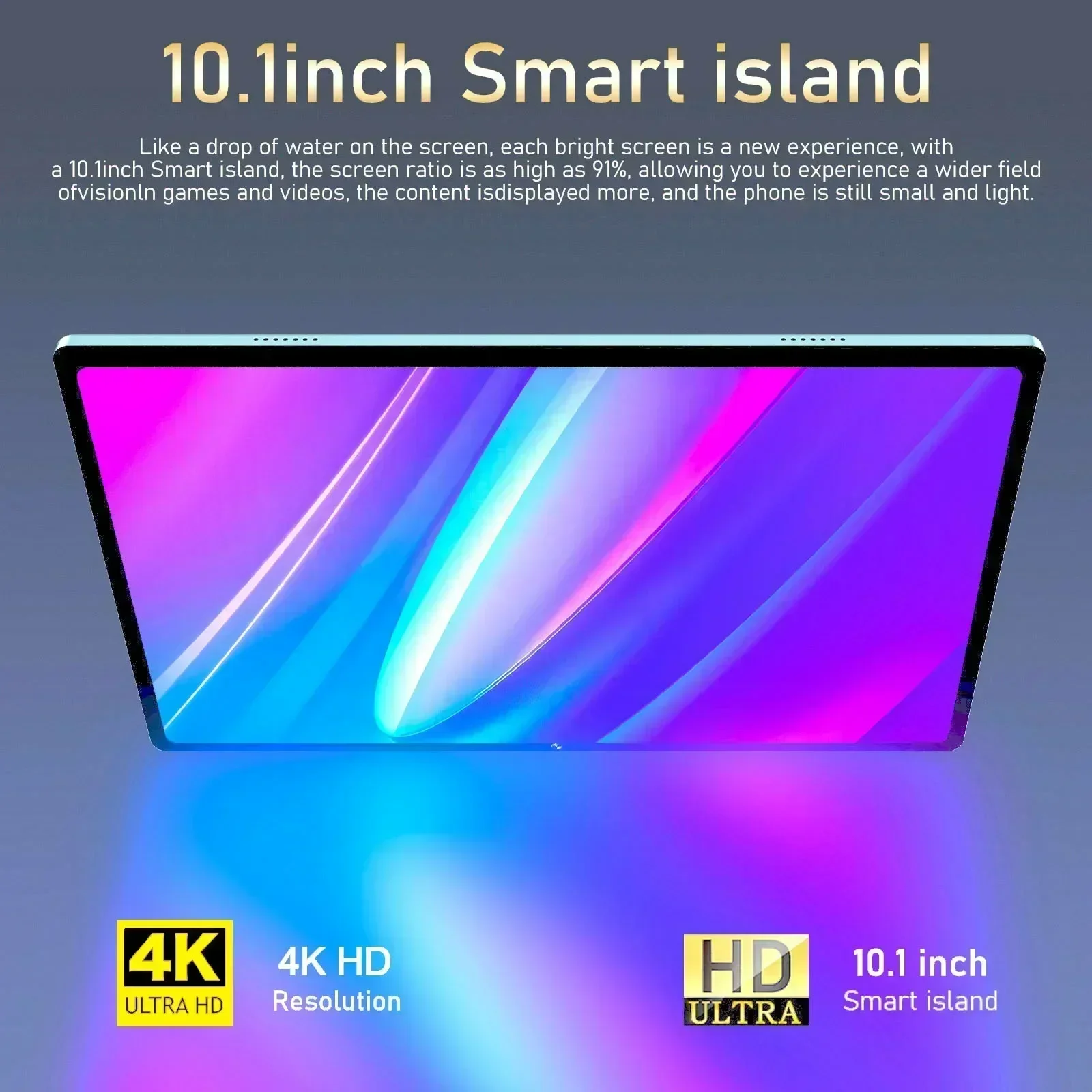 Pad 9 Pro Tablet 10.1 inci Android 13 Snapdragon 8gen2, Tablet SIM ganda WIFI layar HD 1024 mah 5G mendukung dua kartu SIM dengan fitur layar HD 16GB + 10000 GB