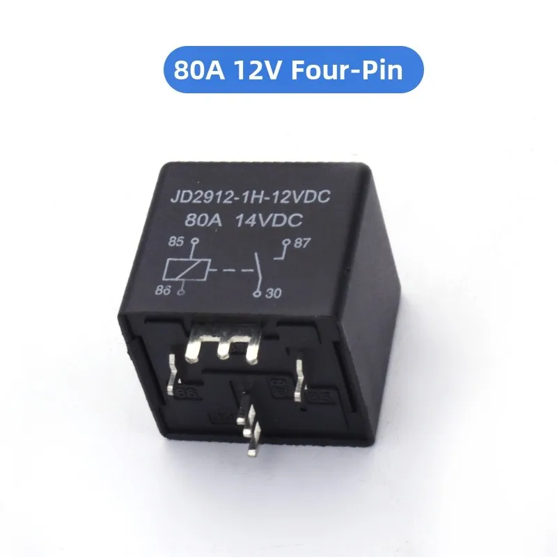 80A PCB Mount Relay 12V 24V 4 Pin 5 Pin High Current Automotive Sealed Silver For Automotive,power Supply,automation Industries