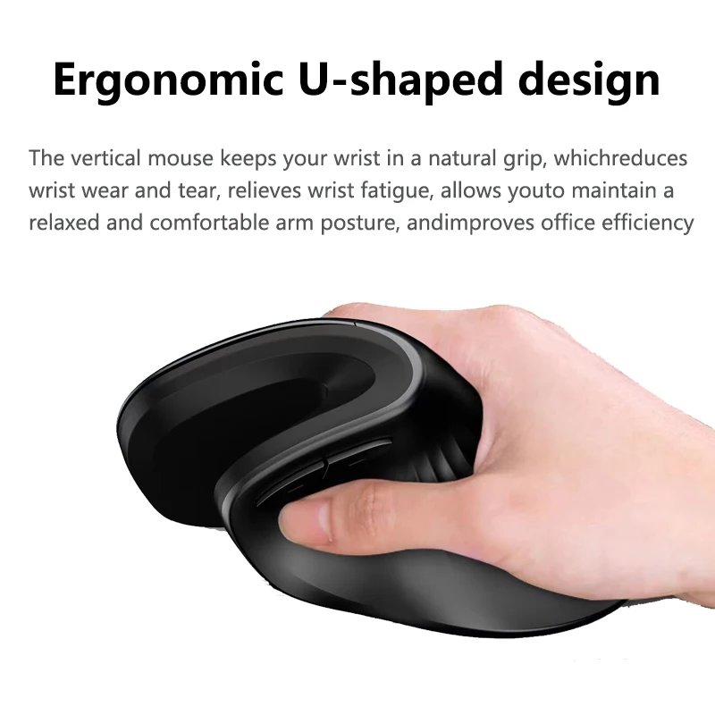 Warvank U1 Vertical Wireless Mouse Rechargeable Silent Office Mice Ergonomics DPI Adjustable For Laptop PC Computer Office Home