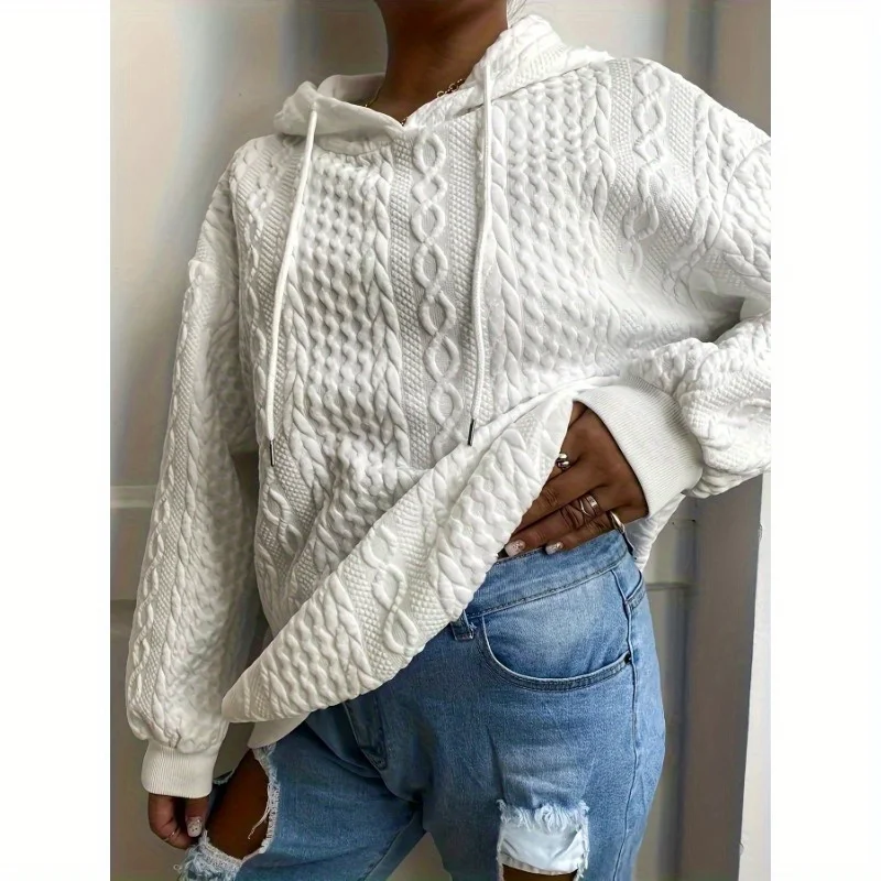 

Women's Pullover Hoodie Long Sleeve Drawstring Casual Solid Color Sweatshirt