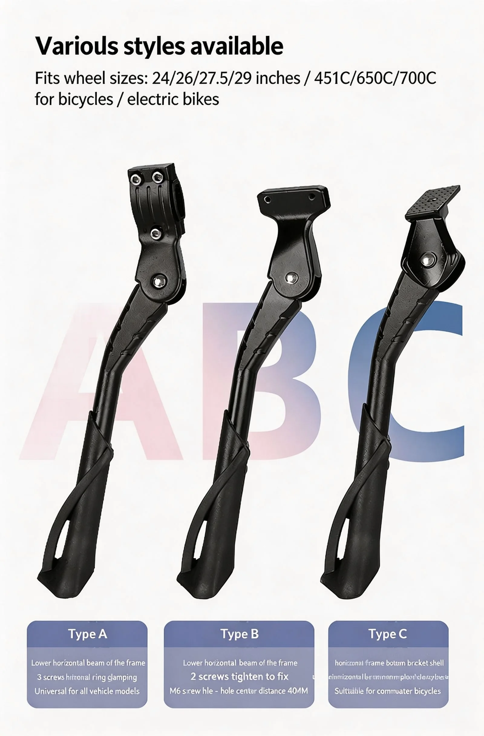 Verstellbarer Fahrradständer aus Aluminiumlegierung, hinten montierter Fahrrad-Seitenständer für MTB, Mountainbike, Rennrad, Fahrradzubehör – Detail 4
