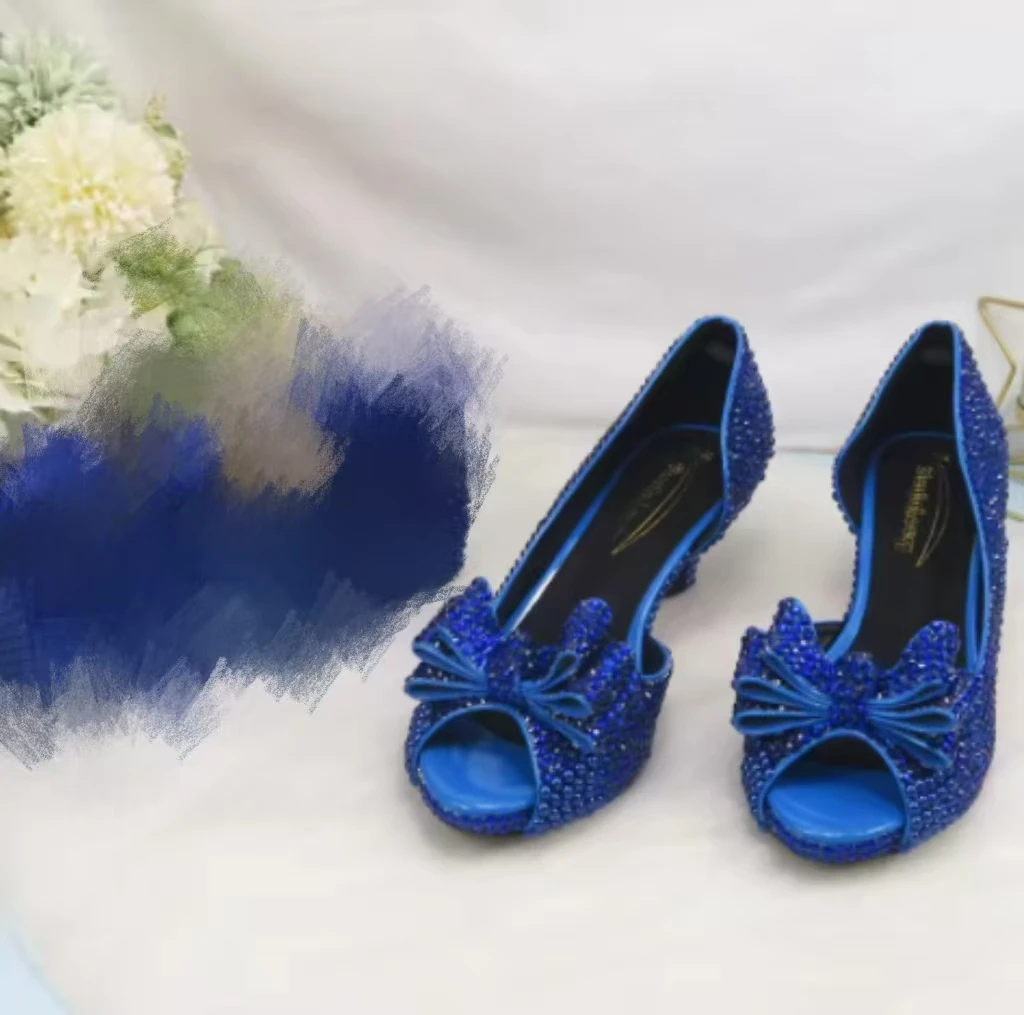 أحذية زفاف نسائية جديدة من الكريستال الأسود لعام 2024 من BaoYaFang، أحذية مفتوحة الأصابع بكعب عالٍ مفتوح الأصابع