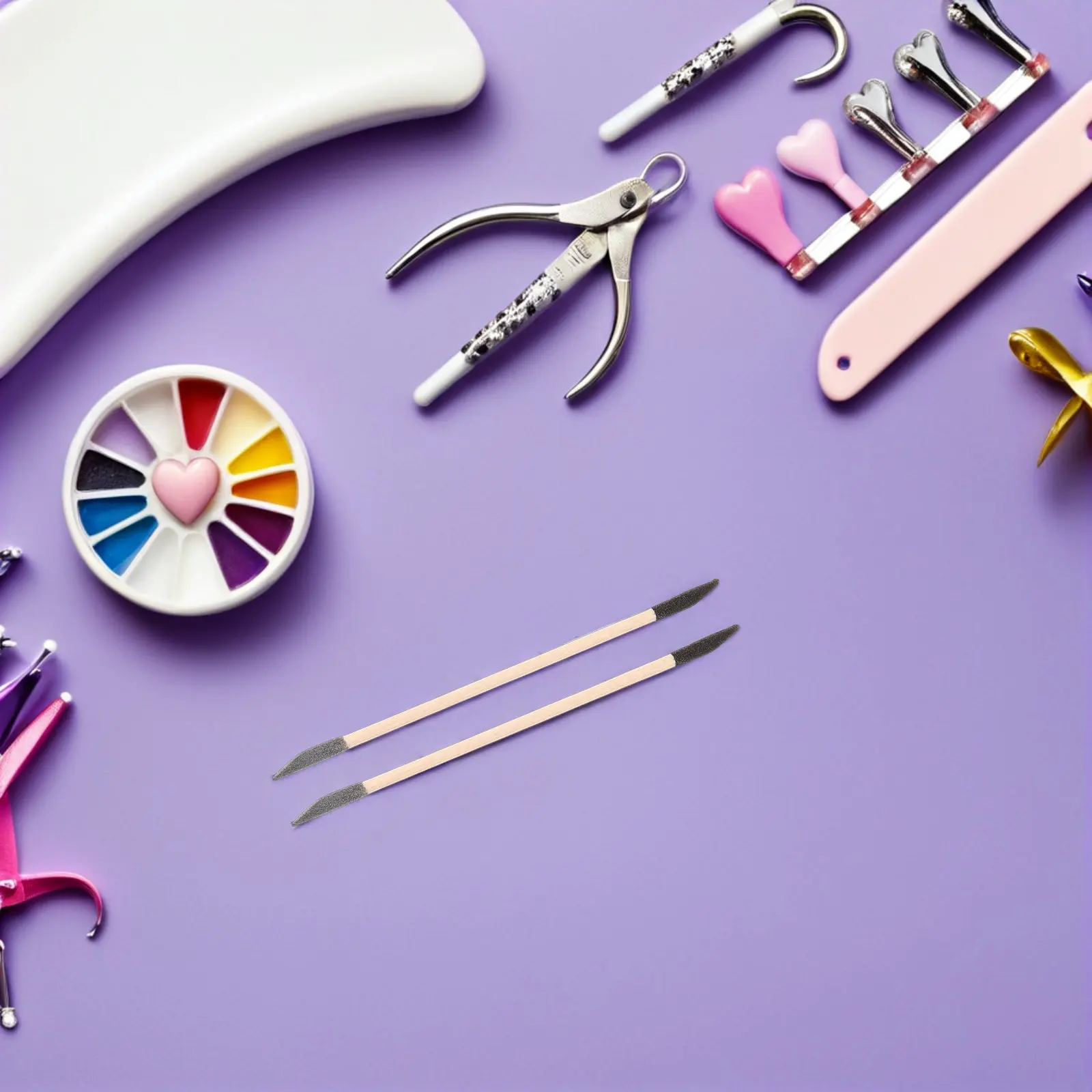 

60Pcs Nail Buffing Sticks Double Ended Wooden Sanding Tools Manicure Cuticle Pushers Nail Art DIY Detailing Tools for Salon Use