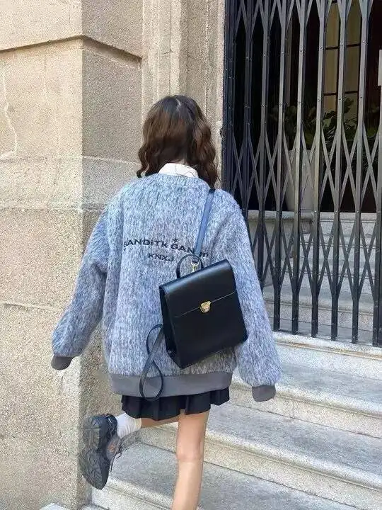 Bloom Vintage Black Y2k Backpacks Women 2023 Haruku Leather Solid Small JK Backpack Ladies Casual Mini Mochila Aesthetic