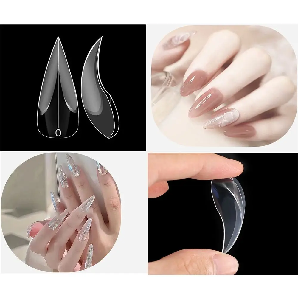 120 pçs curvo stiletto unhas formas duplas 3d águia garra transparente falcão escultura unhas cobertura completa moldes unhas falsas