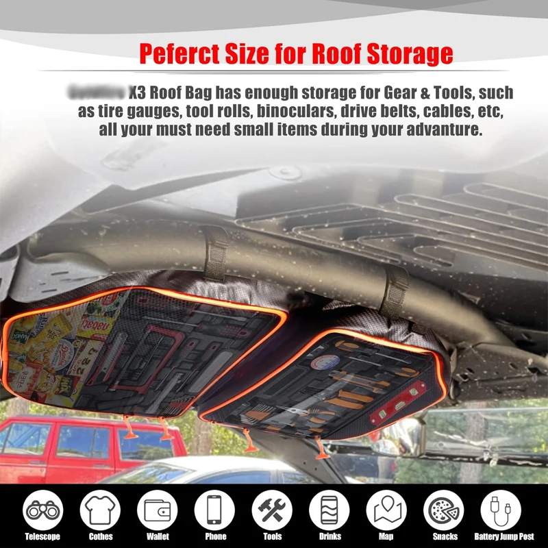 Bolsas de almacenamiento impermeables para techo, accesorios UTV, se adapta a Can Am Maverick X3, 2017, 2018, 2019, 2020