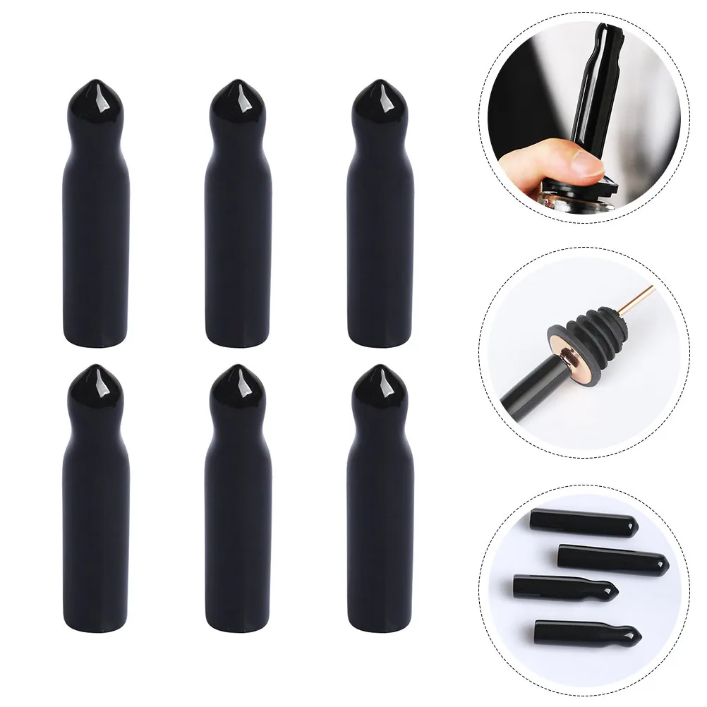 6Pcs PVC Pourer Dust Caps for Wine Bottles Liquor Spouts Bottle Pourer Covers Seal Against Dust Fruit Flies Bar Accessories Gift
