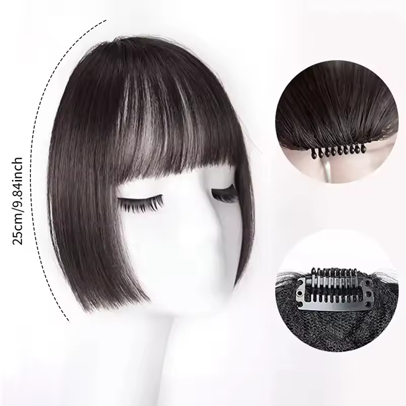 Fake Air Bangs Hair Styling Tools Hair Clip-In Extension Synthetic Hair Fake Fringe Natural False Hairpiece Women Clip In Bangs - Image 6