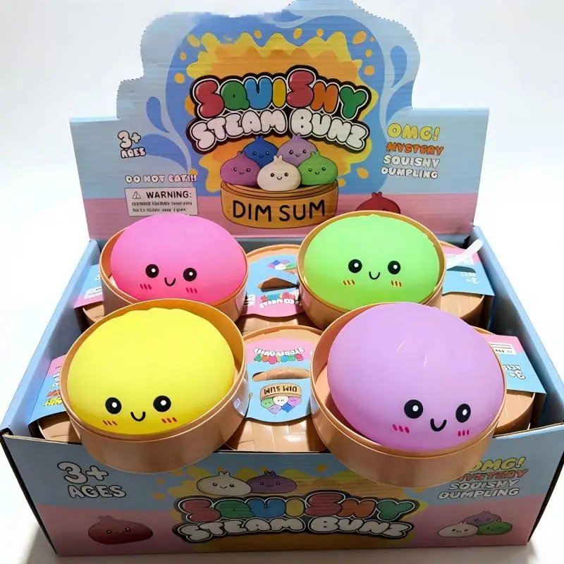 Desempaqueta los juguetes simulados de bollos y juguetes antiestrés, aprieta los populares xiaolongbao, el juguete de rebote lento y los bollos de cerdo a la barbacoa para descomprimir.