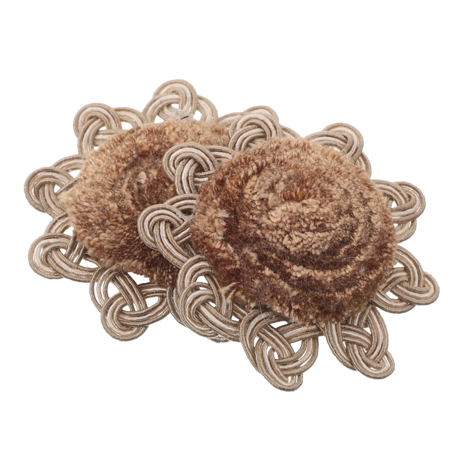 1Pair European Style Handmade Curtain Sunflower Tassels Pom-Pom Decor Flower Ball Rustic Boho Drape Hanging Decoration