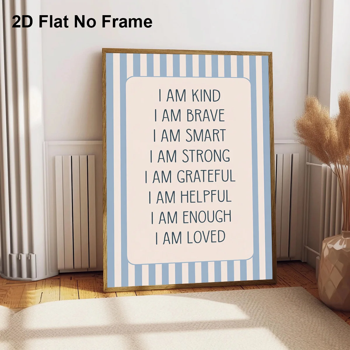 2D Flat, 1pc Modern Minimalist Frameless Canvas Poster - Positive Affirmations Wall Art with 