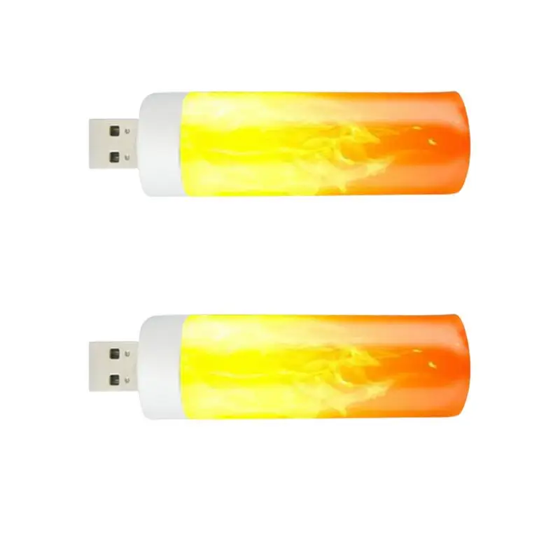 USB 충전식 에너지 절약 LED 불꽃 효과 전구, 방 파티 바 장식용, 벽난로 조명