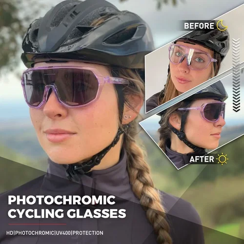 Imagen 2 del producto KAPVOE gafas fotocromáticas para ciclismo, gafas de sol deportivas para hombres y mujeres, protección UV400, gafas de sol para bicicleta de montaña MTB