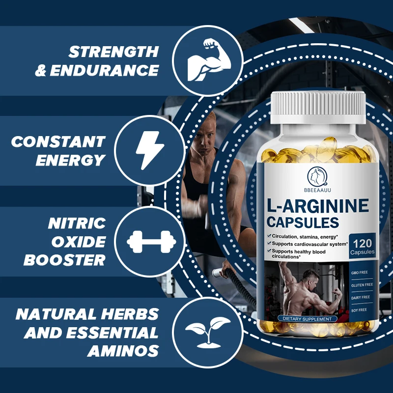 

BBEEAAUU L-Arginine Best Selling for Sport Supplements Men Energy Stamina Muscle Growth Athletic Performance Abdominal Muscle