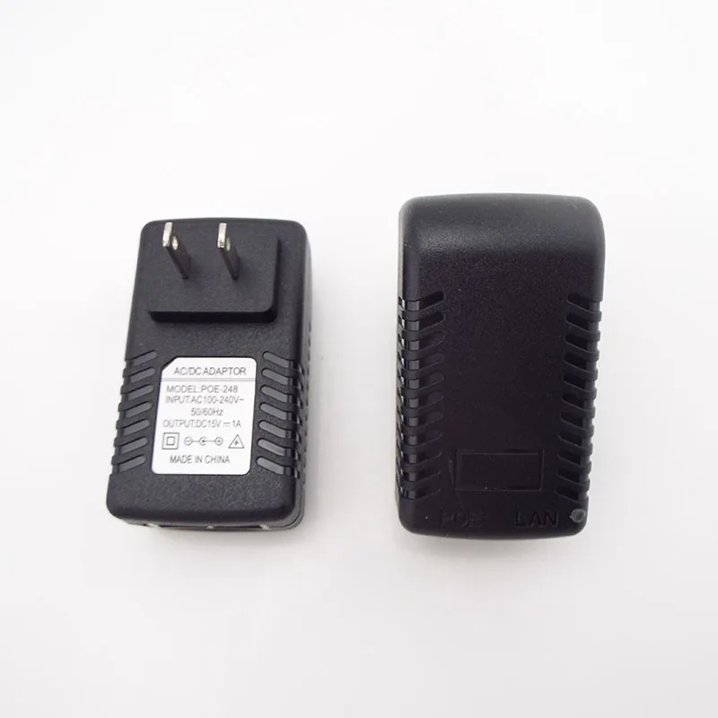 CCTV Security Surveillance PoE Power Supply 15V 1A POE Wall Plug POE Injector Ethernet Adapter IP Camera Phone US EU Plug D6