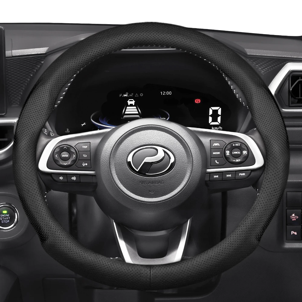 

Подходит для Perodua: ультратонкий дышащий кожаный чехол на руль для моделей, таких как Bezza, Axia, Myvi, Alza, Ativa, Aruz, Qv-E и др., в черном, красном и коричневом цветах, автомобильные аксессуары.