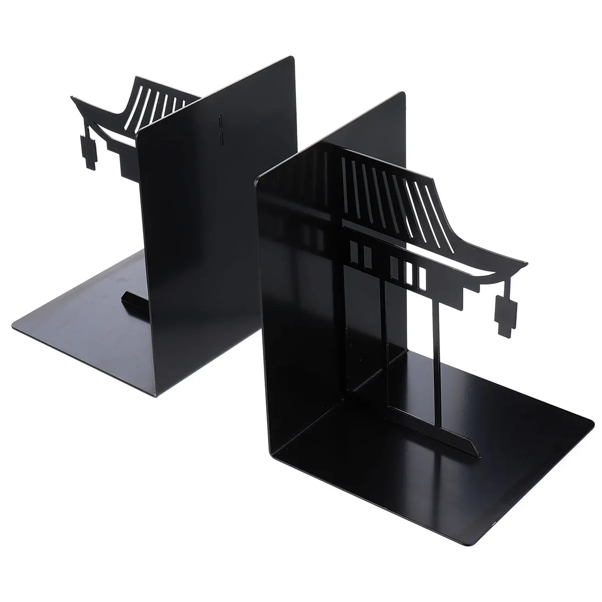 

1Pair Metal Bookends Chinese Style Bookshelf Creative Book Organizer Practical Book Storage Rack for Office Classroom