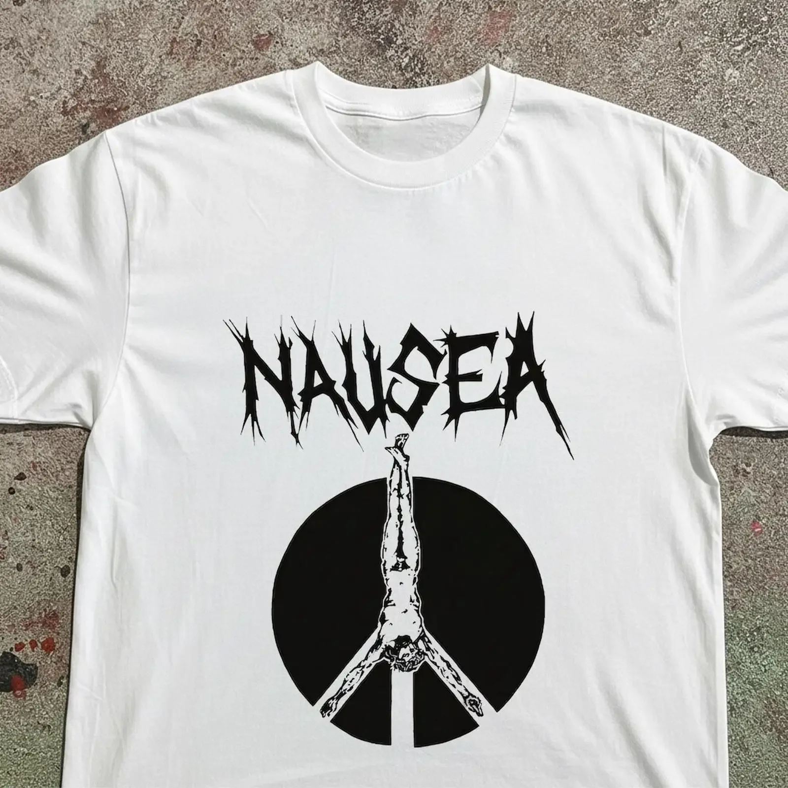 Nausea Punk T Shirt Crust and Hardcore Style S XXL vintage Washed Comfortable Unisex graphic Casual Stretched Versatile