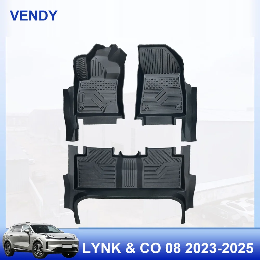 TPE Car Floor Mats Custom Fit for Lynk & Co 08 2023-2025 Left Hand Drive Full Set All Weather Waterproof Easy to Clean