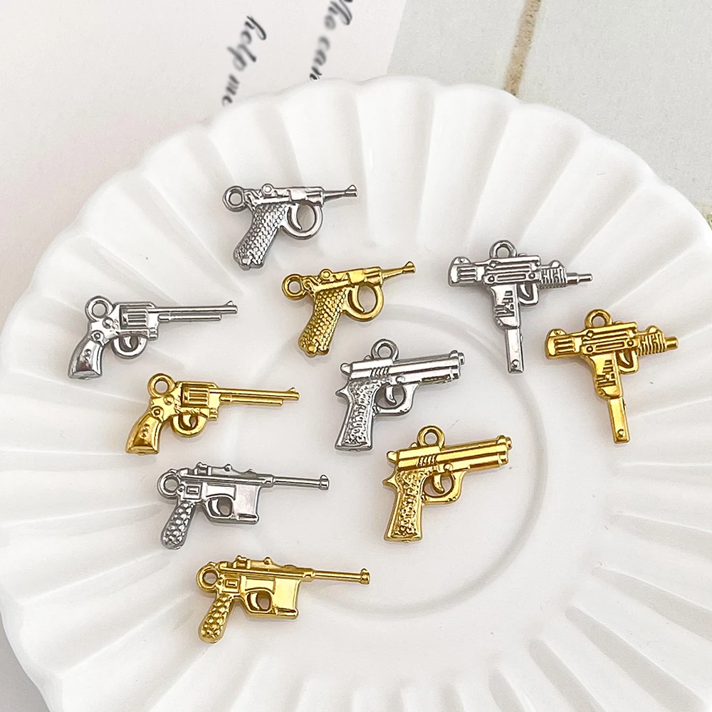 

Сердечный дизайн 50 шт. кулон для ожерелья/подвески из нержавеющей стали/форма пистолета/сделай сам/ручная работа/фурнитура и компоненты для ювелирных изделий # 195632