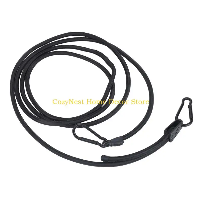 92MF Black Stretch Securing Cord Tensioning Elastic Straps for Garage Organization
