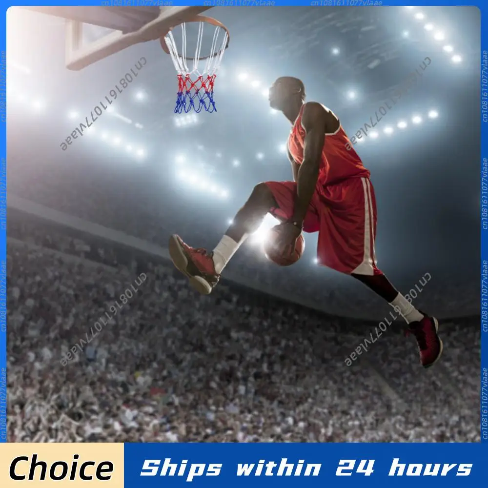 

1-5PCS Basketball Net All-Weather Basketball Net Tri-Color Basketball Hoop Net Powered Basketball Hoop Basket Rim Net