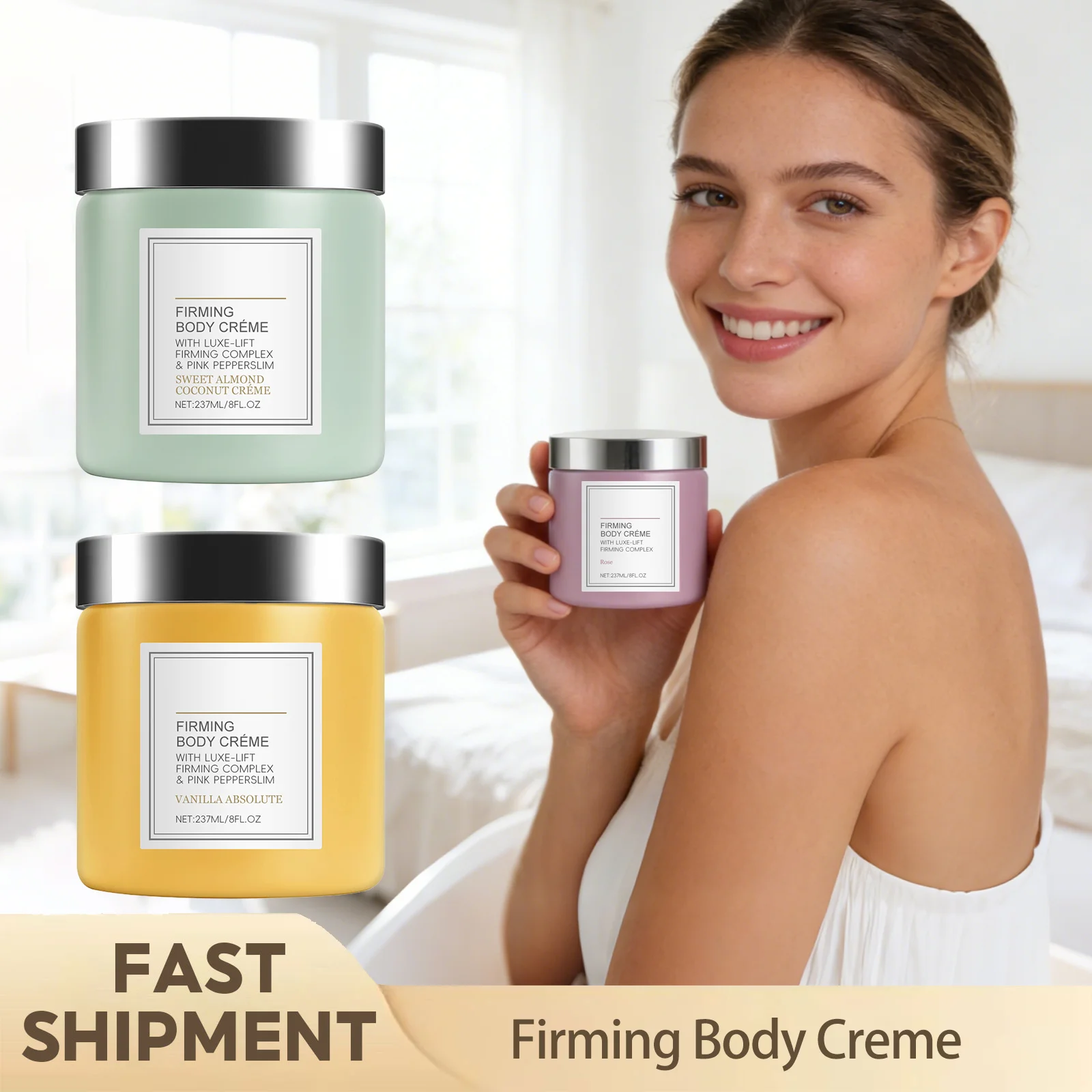 237ml Firming Body Creme Nourish Dry Skin Improve Rough Texture Non‑Sticky Comfortable Body Lotion For Daily Full Body Skin Care