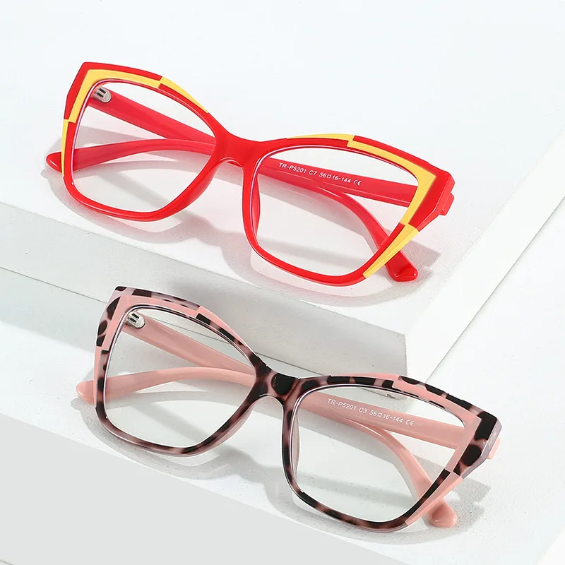 KAMMPT Oversized Cat Eye Women Glasses 2024 Fashion Ultralight Blue Light Blocking Eyewear New Original Computer Spectacles image 3