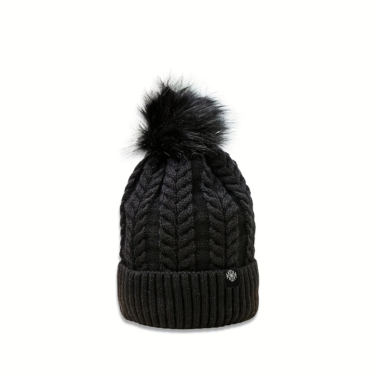 Autumn and winter new style personality warm ball snowflake small standard twist wool cap Y2K