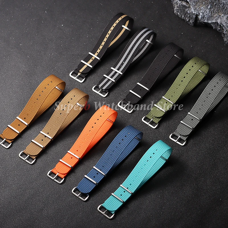 جديد مضلع النايلون حزام الساعات النايلون حزام ساعة اليد 18 مللي متر 20 مللي متر 22 مللي متر حزام الساعات اكسسوارات ل العسكرية حزام (استيك) ساعة أساور