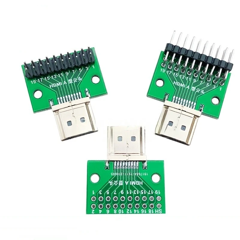 

1PCS HDMI type A male seat test board 19P in-line high definition connector PCB adapter board, data adapter board/PCB