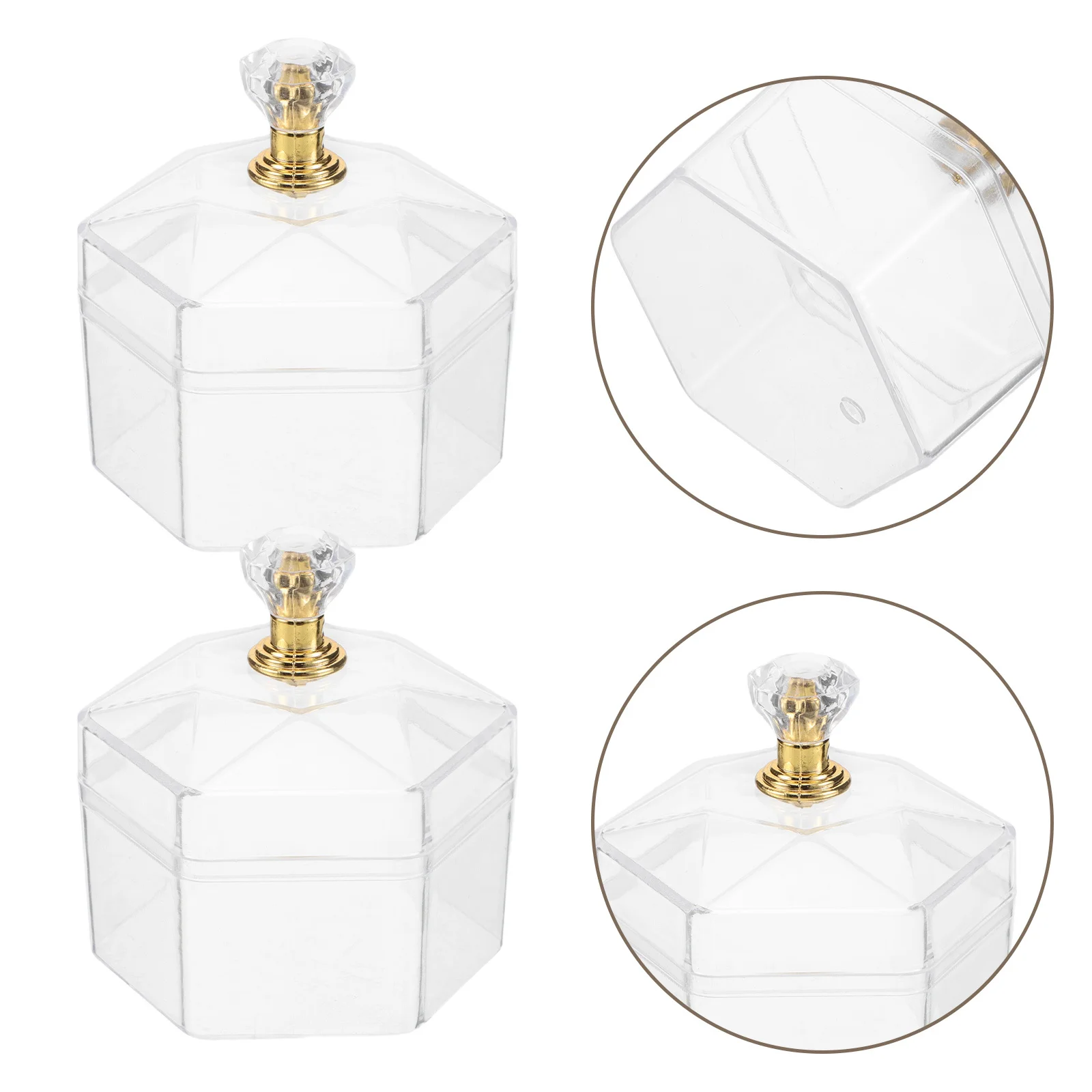 

12Pcs Transparent Hexagon Treat Boxes Easy Assembly for Weddings Christmas Candy Jars Party Favors Decorative Events